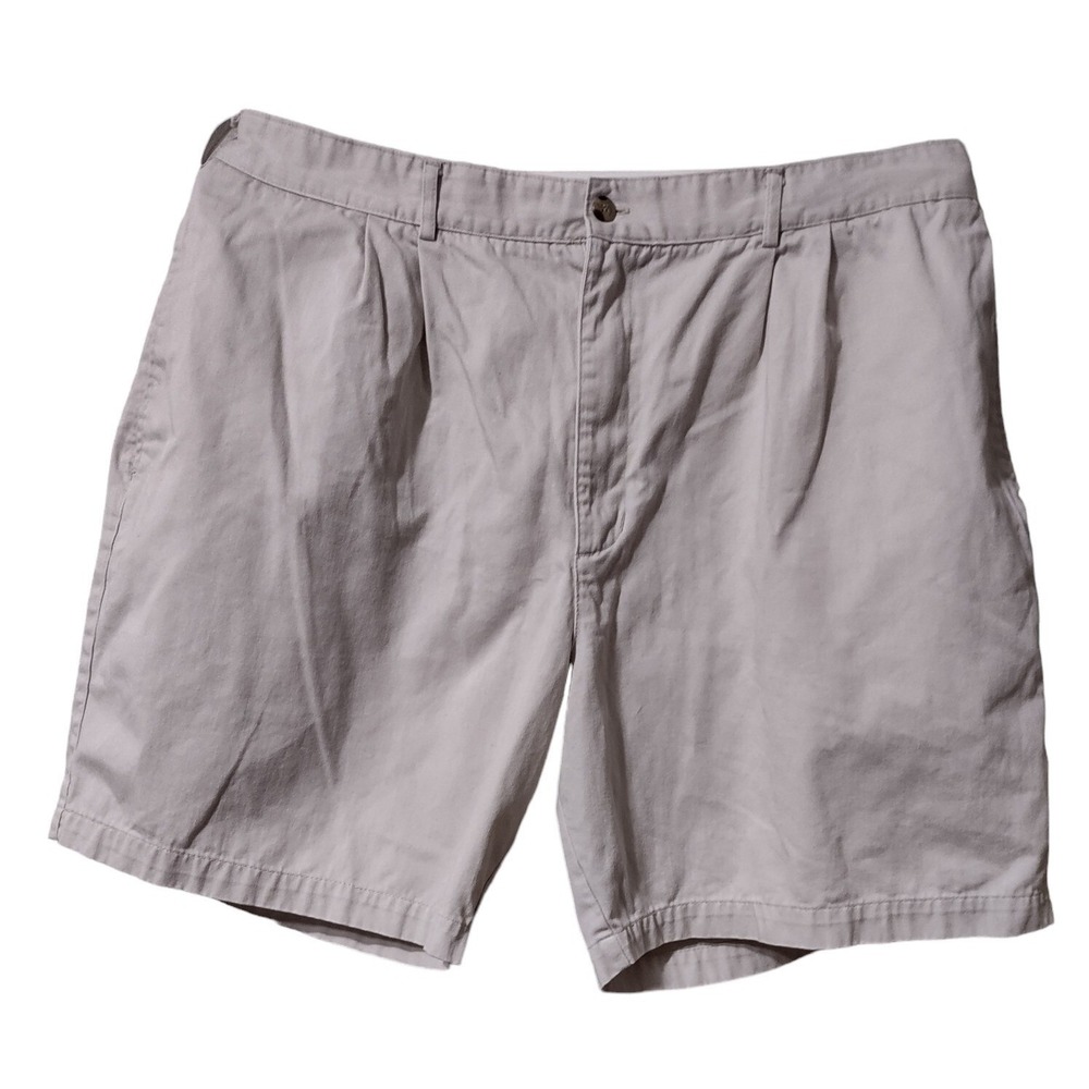 Van Heusen Shorts Men's Size 40 Light Beige 100% Cotton Shorts Chino Pleated
